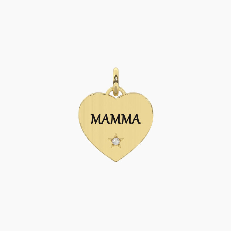 Ciondolo dorato con scritta mamma Mamma | felicità