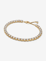 Bracciale Tennis con Pietre grandi Placcatura in Oro 14k