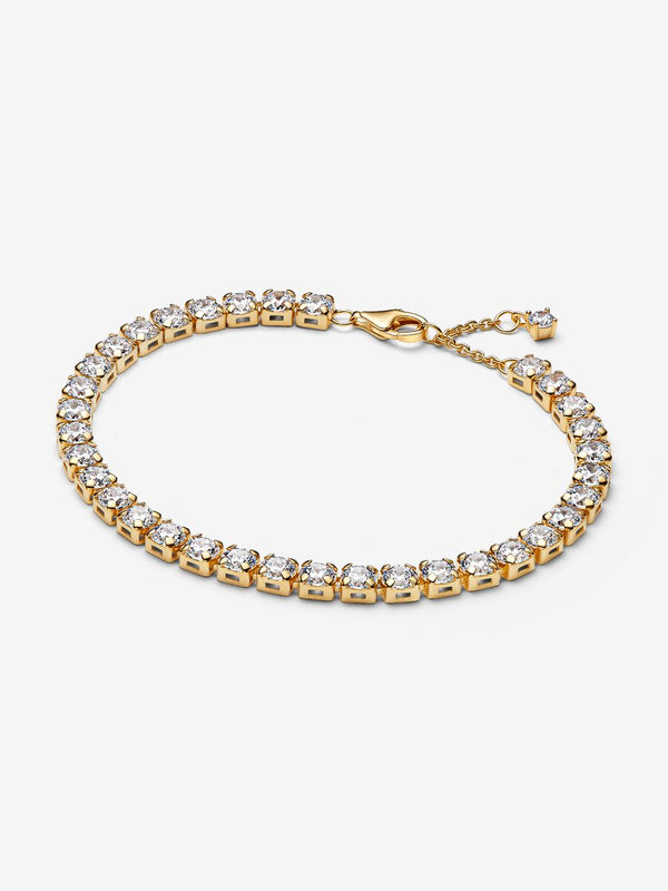 Bracciale Tennis con Pietre grandi Placcatura in Oro 14k