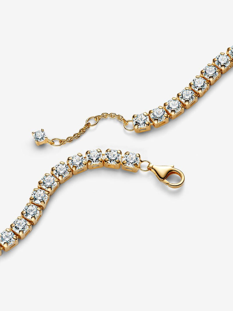 Bracciale Tennis con Pietre grandi Placcatura in Oro 14k