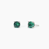 Orecchini in argento con smeraldi sintetici SHINY