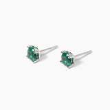 Orecchini in argento con smeraldi sintetici SHINY