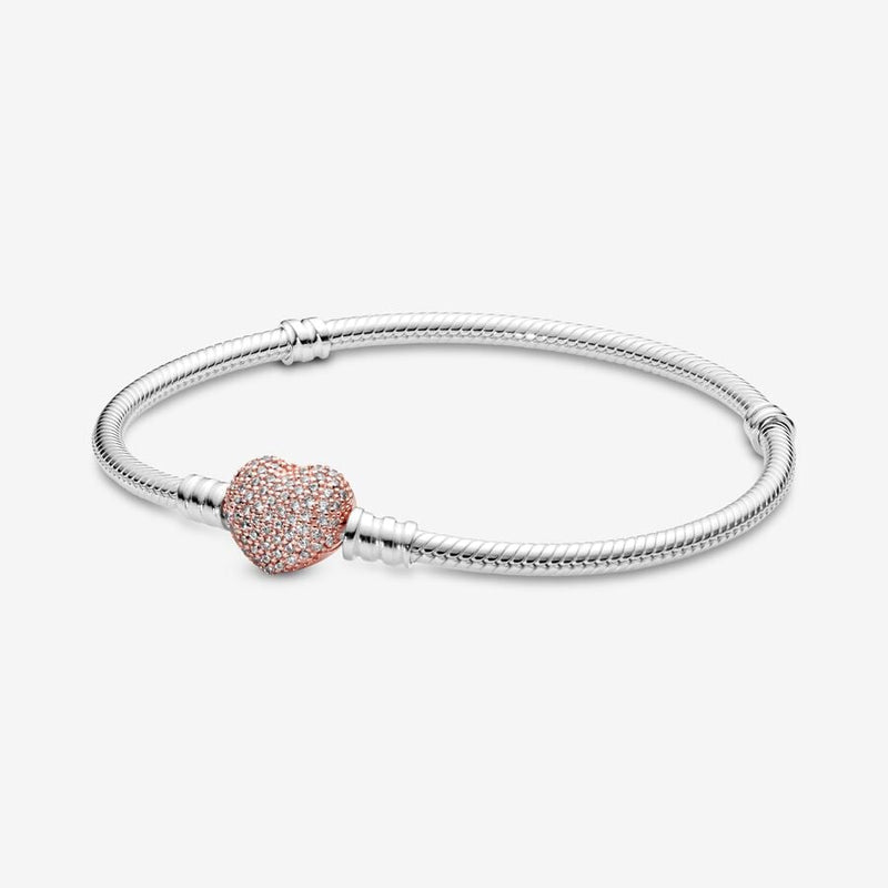 Bracciale con Chiusura a Cuore Pavè - Gioielleria Fondente