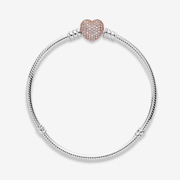 Bracciale con Chiusura a Cuore Pavè - Gioielleria Fondente