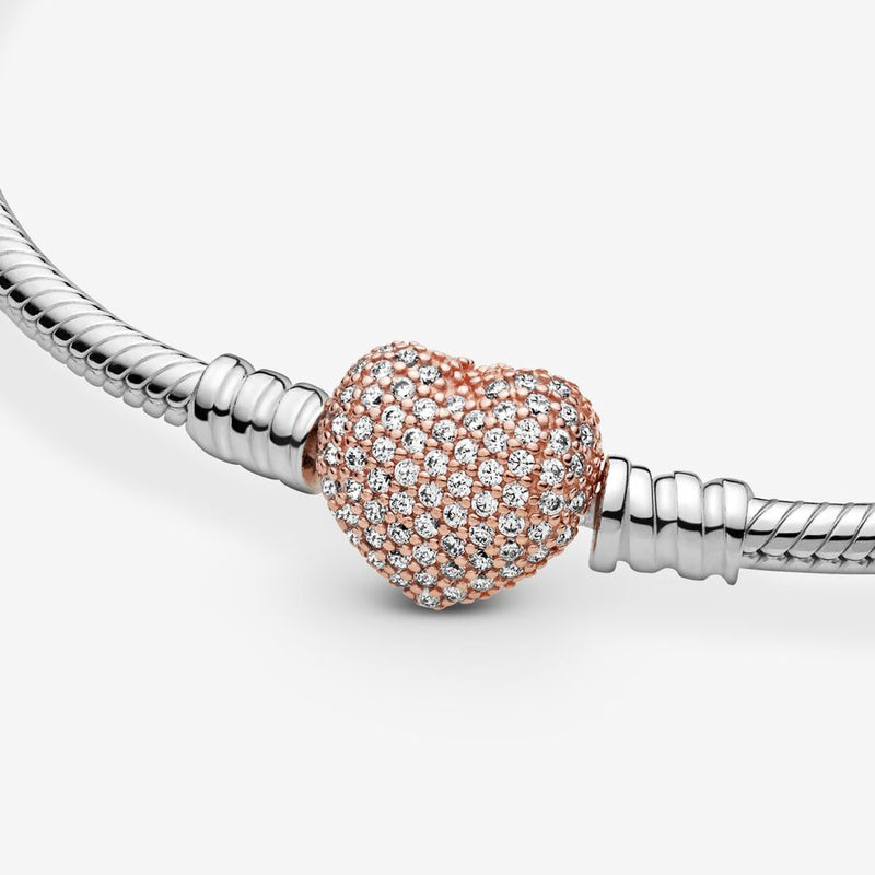 Bracciale con Chiusura a Cuore Pavè - Gioielleria Fondente