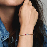 Bracciale Tennis con Cuore Rosso - Gioielleria Fondente
