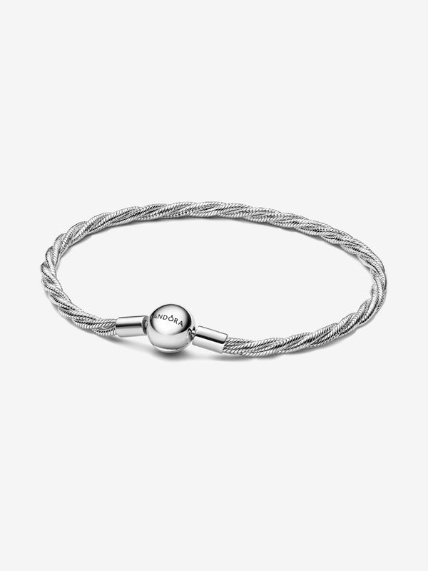 Bracciale Maglia Doppia Intrecciata con Chiusura a Sfera