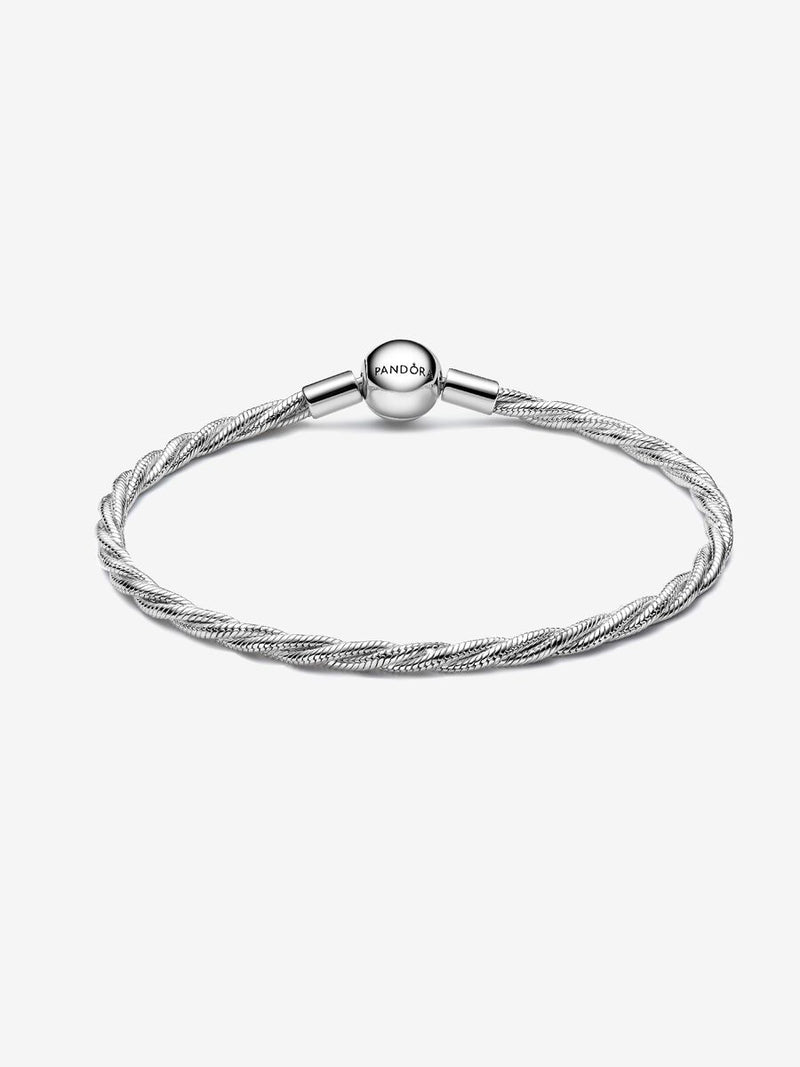 Bracciale Maglia Doppia Intrecciata con Chiusura a Sfera