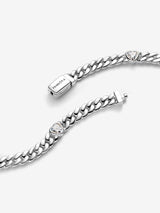 Bracciale Catena Maglia Cubana con Cuori Argento Sterling 925