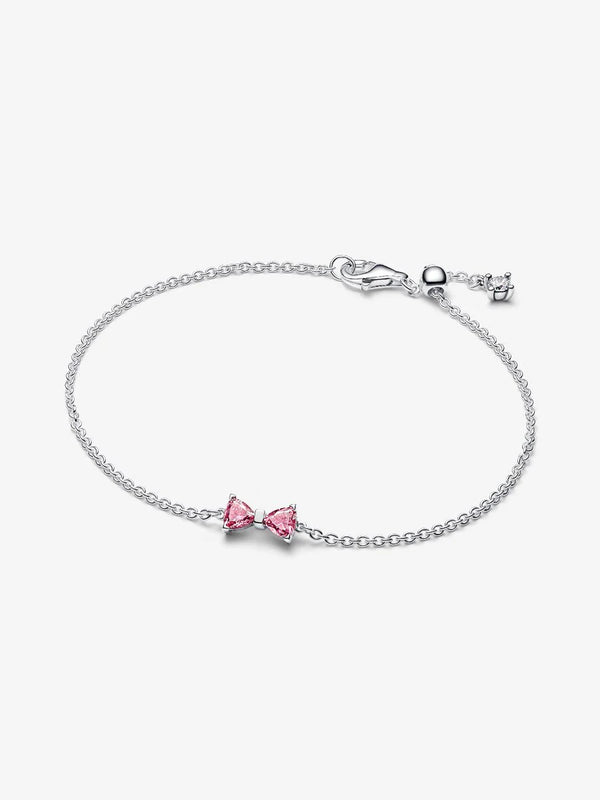 Bracciale Fiocco Luminoso Rosa Argento Sterling 925