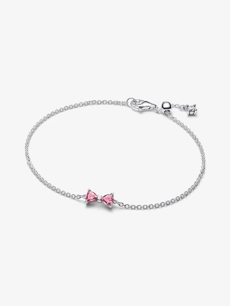 Bracciale Fiocco Luminoso Rosa Argento Sterling 925
