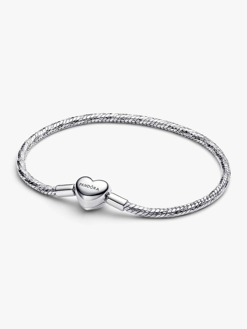 Bracciale maglia snake sfaccettata con chiusura a cuore
