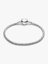Bracciale maglia snake sfaccettata con chiusura a cuore