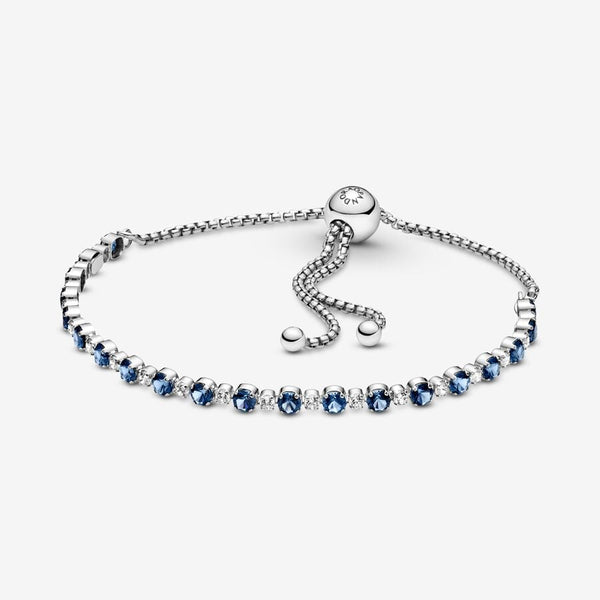 Bracciale Tennis Blu con Chiusura Regolabile - Gioielleria Fondente