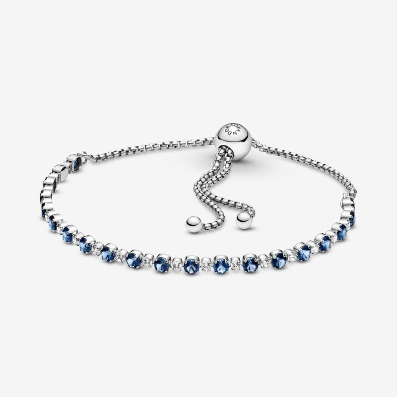 Bracciale Tennis Blu con Chiusura Regolabile - Gioielleria Fondente