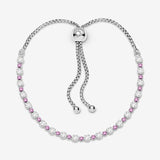 Bracciale Tennis Rosa con chiusura regolabile - Gioielleria Fondente