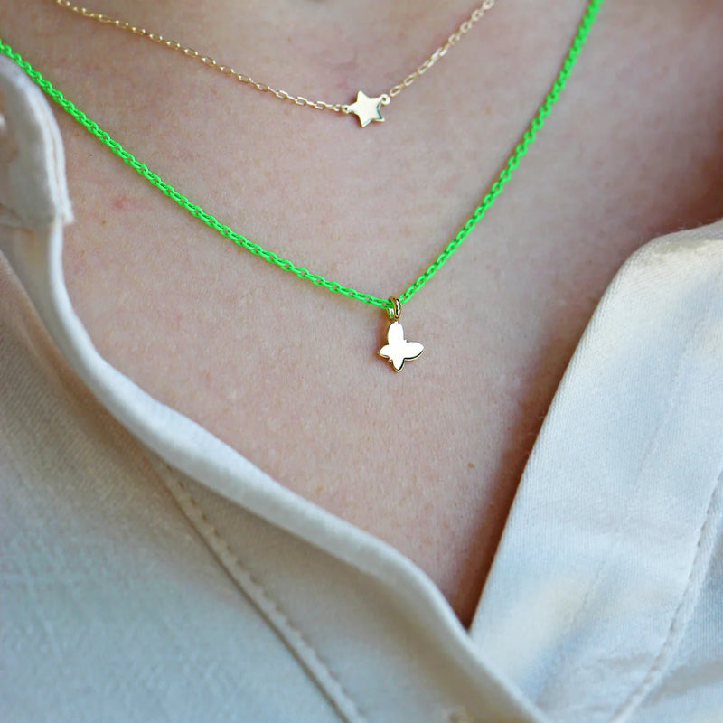 Girocollo Farfalla Verde Fluo - Gioielleria Fondente