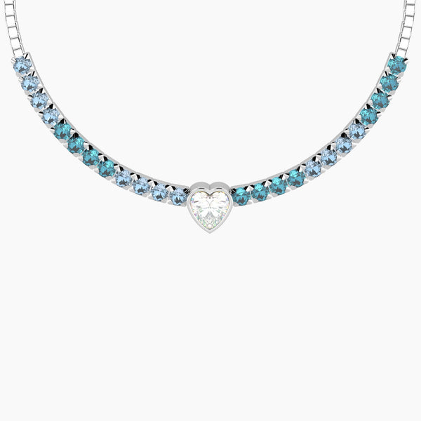 Bracciale tennis regolabile azzurro e verde con cuore Cuore | ti voglio bene