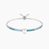 Bracciale tennis regolabile azzurro e verde con cuore Cuore | ti voglio bene