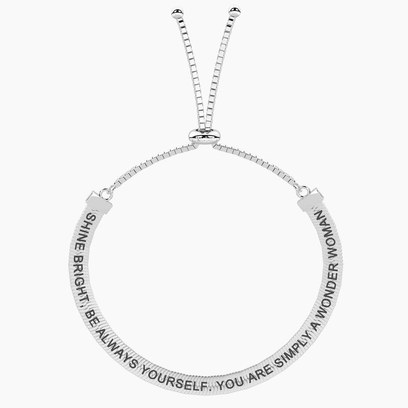 Bracciale elastico con frase Simply a wonder woman