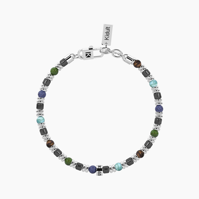 Bracciale per papà con pietre multicolor Super papà