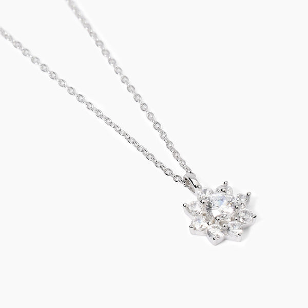 Girocollo con fiore in zirconi Eden