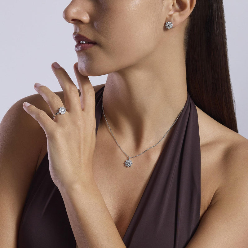 Girocollo con fiore in zirconi Eden