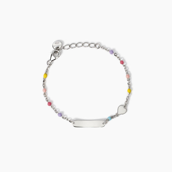 Bracciale con targhetta incidibile e cuoreHeart-Tag