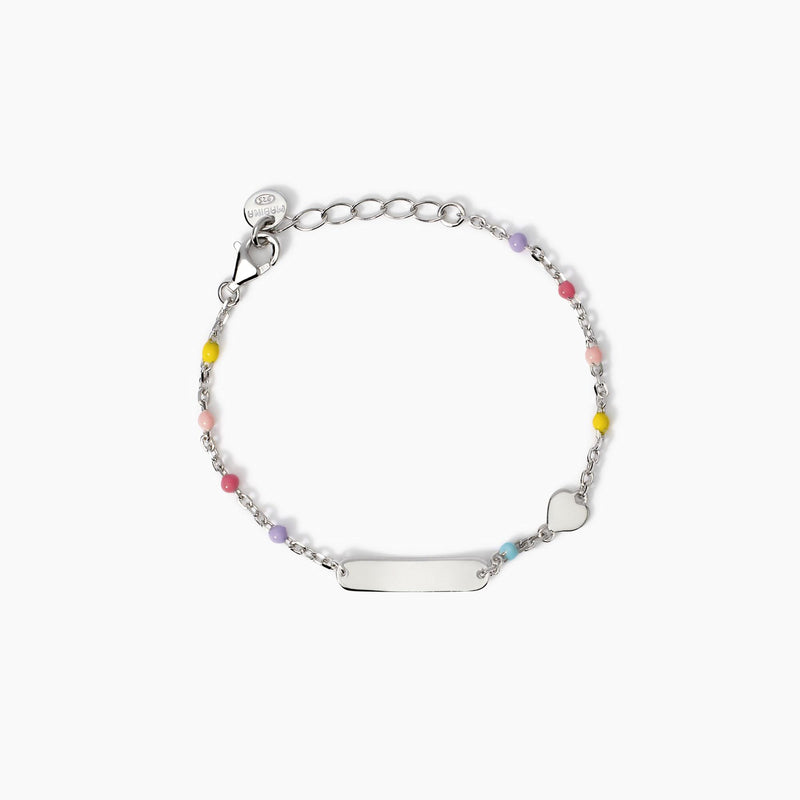 Bracciale con targhetta incidibile e cuoreHeart-Tag