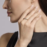 Anello veretta dorato con zirconi Seventies