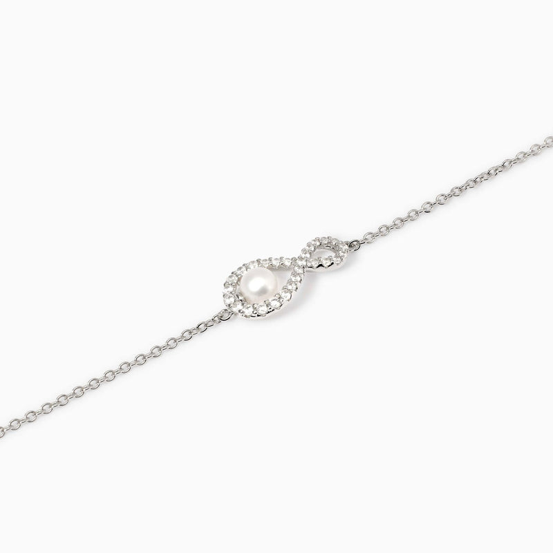 Bracciale con simbolo infinito e perla coltivata Endless
