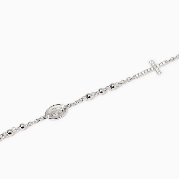 Bracciale con croce e Madonnina Rosario