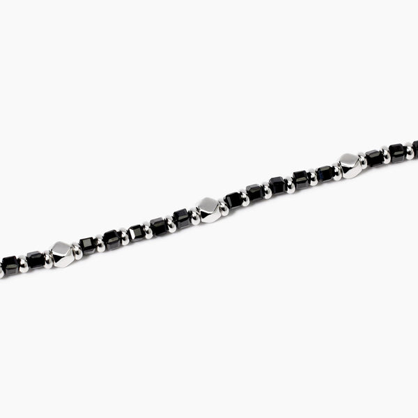 Bracciale da uomo in argento e agata nera California