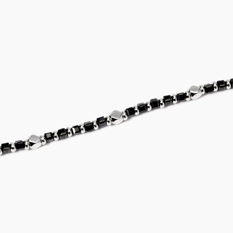 Bracciale da uomo in argento e agata nera California