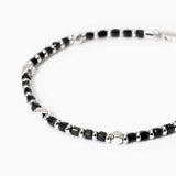 Bracciale da uomo in argento e agata nera California