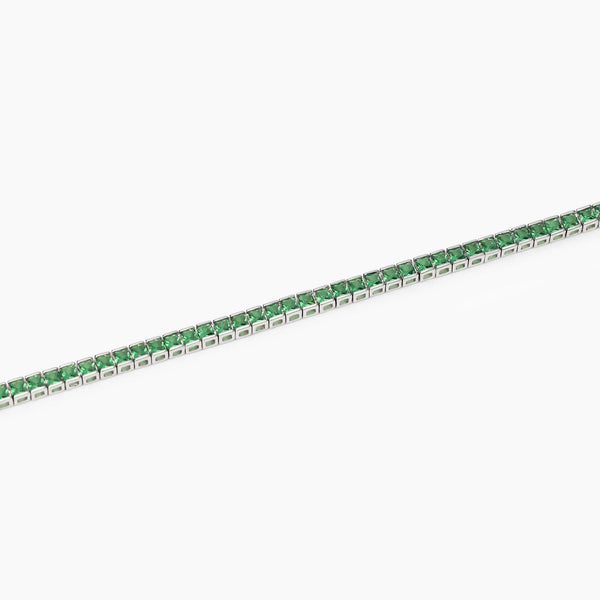 Bracciale tennis uomo con smeraldi sintetici Tennis Club