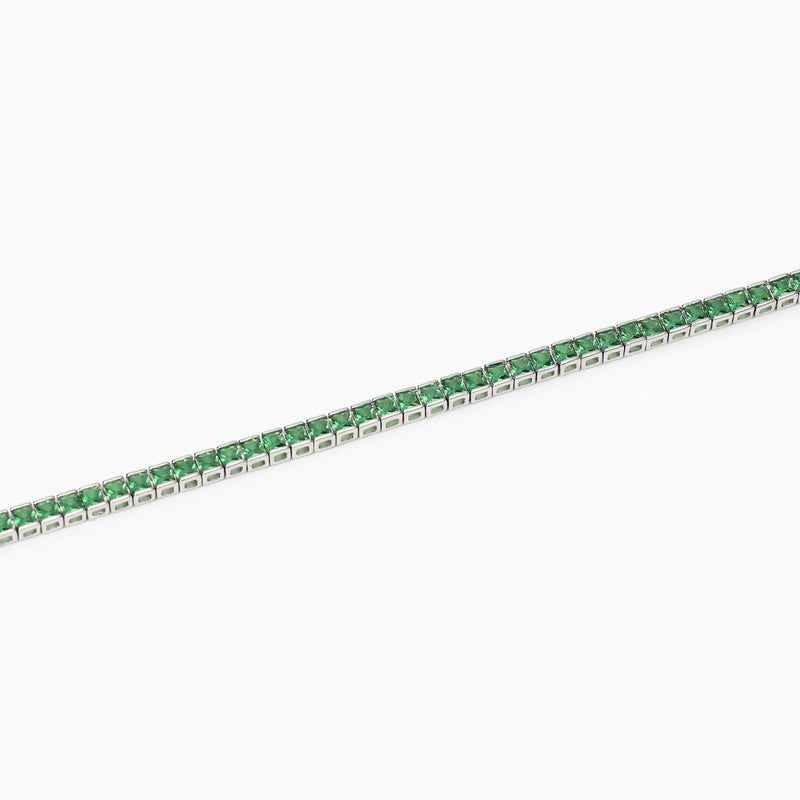 Bracciale tennis uomo con smeraldi sintetici Tennis Club