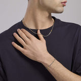 Collana uomo con elementi placcati oro Skipper