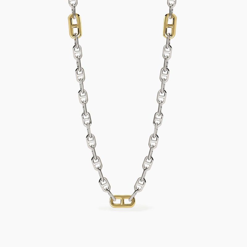 Collana uomo con elementi placcati oro Skipper