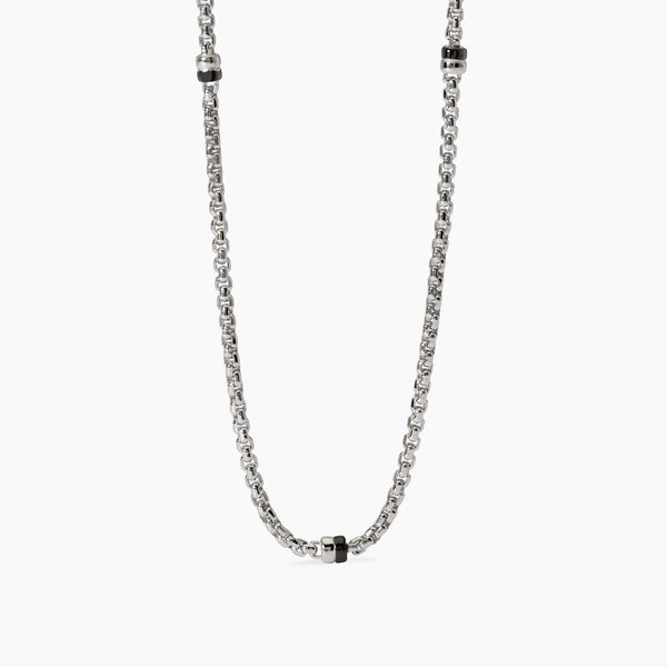 Collana uomo con catena veneta ed elementi bruniti Montecarlo