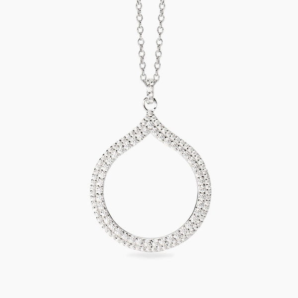 Girocollo in argento con pendete goccia in zirconi Penelope