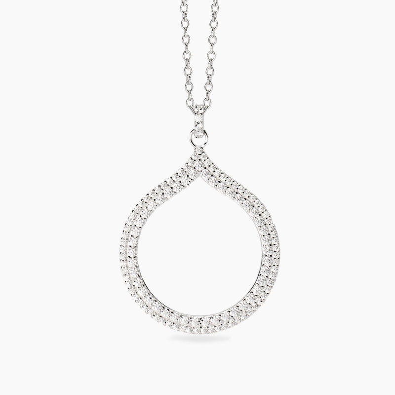 Girocollo in argento con pendete goccia in zirconi Penelope
