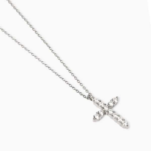 Girocollo con pendente croce in zirconi Divina