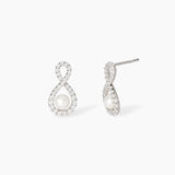 Orecchini con infinito in zirconi e perle coltivate Endless