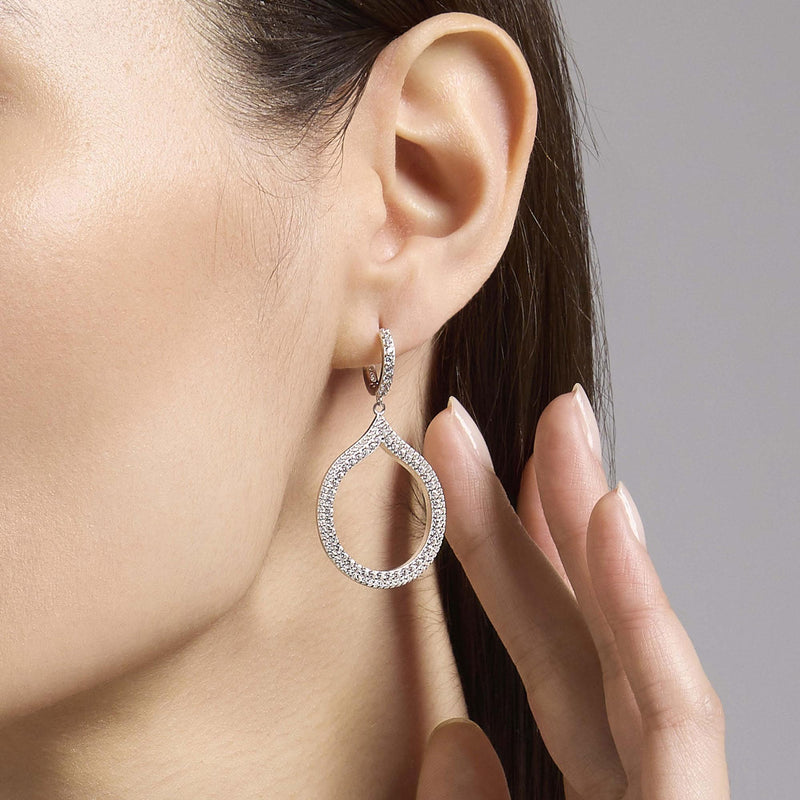 Orecchini a cerchio con pendente goccia Penelope