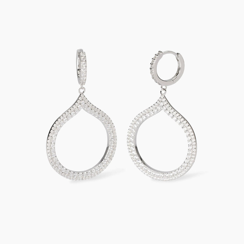 Orecchini a cerchio con pendente goccia Penelope