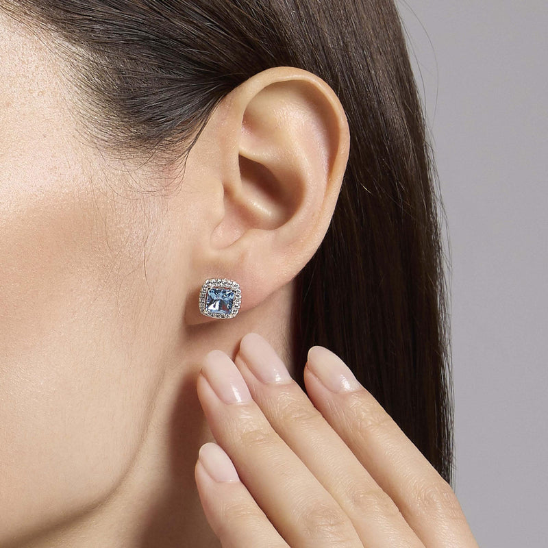 Orecchini con acquamarina sintetica taglio cuore Cool or Rétro?