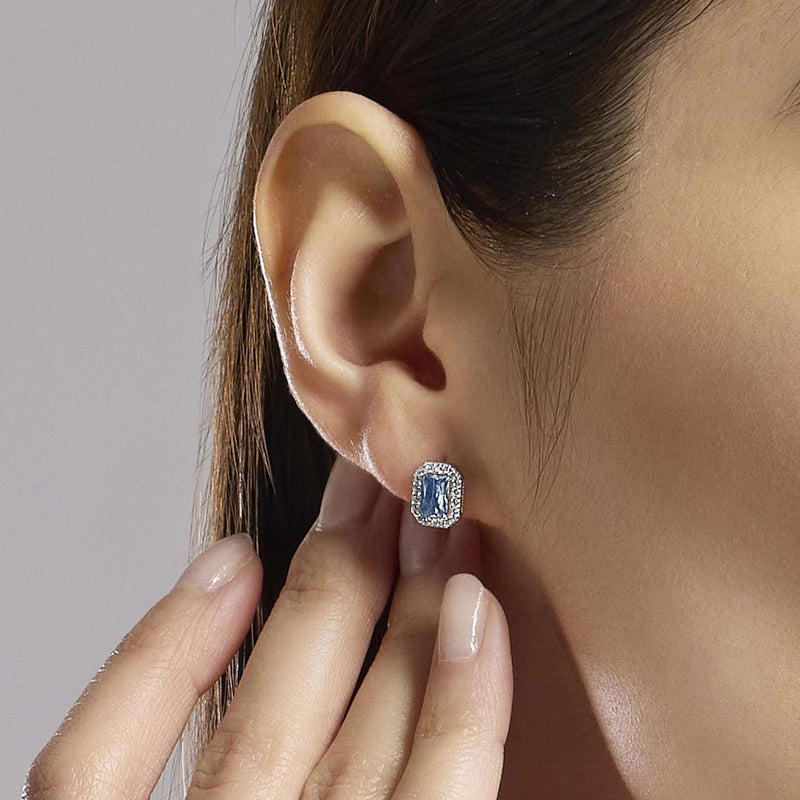 Orecchini con acquamarina sintetica taglio cuore Cool or Rétro?