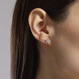 Orecchini a lobo simbolo stella marina in zirconi Bahia Del Sol