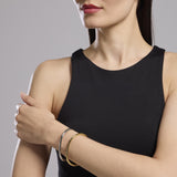 Bracciale rigido in acciaio dorato Style 21